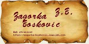 Zagorka Bošković vizit kartica